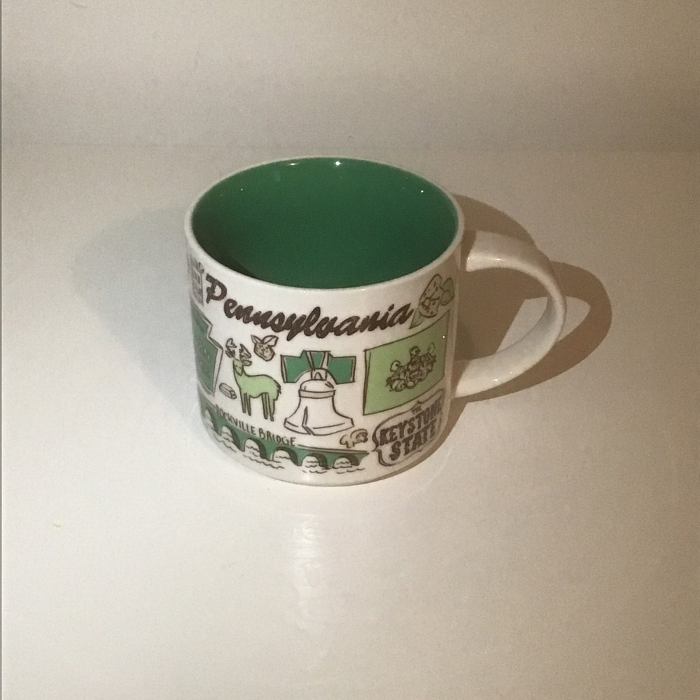 Starbucks Been There Series PENNSYLVANIA Ceramic Tea Coffee Mug 14oz Green Bell